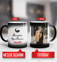 Arapça Öğretmenine Hediye Arapça Öğretmeni Kupa Bardak Sihirli Fotoğraflı