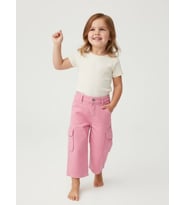 Kız Bebek Kargo Cepli Pantolon (Pembe)