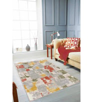 Yeşil Sarı Tarçın Vintage Kaymaz Tabanlı Dekoratif Halı SU02 - 100 x 160 cm
