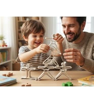 Akrobat Denge Oyunu - Montessori Eğitici Koordinasyon Geliştirici Oyuncak Kulesi Seti (Beyaz)