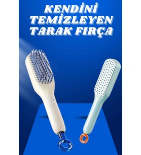 Kendi Kendini Temizleyen Otomatik Tuşlu Saç Tarağı Dolaşık Açıcı Masaj Fırçası Silikon Fırça