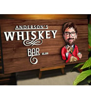 BK Gift Kişiye Özel Karikatürlü Kabartma Tasarım Ceviz Ahşap Bar Tabelası, Home Bar Tabela, Rustik Ev Dekorasyonu, Duvar Dekoru-5