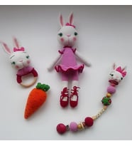 Tavşan Yeni Doğan Seti Amigurumi Organik Oyuncak