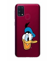 Samsung Galaxy M31 Kapak Donald Duck Tasarımlı Şeffaf Silikon Kılıf