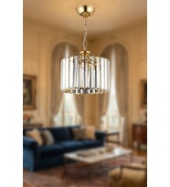 Versalia Kristal Camlı Tekli Sarkıt Avize – Modern Şık Kristal Camlı Tekli Sarkıt Avize (Gold)