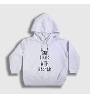 Presmono Unisex Çocuk Beyaz Raid Vikings Kapüşonlu Sweatshirt 222501tt (Beyaz)