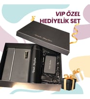 Akpınar Promosyon - Kişiye Özel VIP Siyah Hediyelik Set (Düz Siyah)