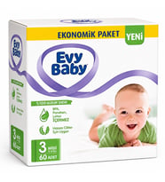 Evy Baby Bebek Bezi 3 Beden 5-9 KG Midi 60 Adet Süper Ekonomik Pk