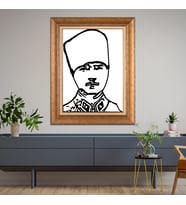 Altın Varaklı Paspartulu Çerçeveli Tablo hb1242
