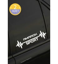 Volkswagen Amarok Nabız Kalp Atışı Ritim Amarok Araç Uyumlu Oto Sticker 2 Adet Beyaz 20*7CM