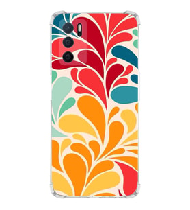PrintiFy Oppo A16 Uyumlu Retro Color 5 Baskılı Şeffaf Köşe Korumalı Antişok Kılıf