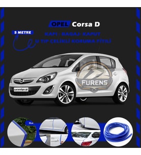 Opel Corsa D Oto Araç Kapı Koruma Fitili 5metre Parlak Mavi Renk