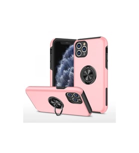 Apple iPhone 11 Pro Max Kılıf Elit Yüzüklü Kapak - Pembe