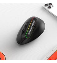 Monozone Ergonomik Kablosuz Mouse RGB Işıklı Bluetooth Dikey Duruş Tasarımı Taşınabilir Sessiz BT+2.4G Çift Modlu Ofis Oyun Evrensel Kullanım İçin