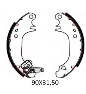CITROEN SAXO- 96/00; ARKA FREN PABUCU (90X31,50) (BRAMAX)