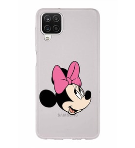 Samsung Galaxy A12  Kapak Minnie Mouse Tasarımlı Şeffaf Silikon Kılıf