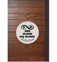 Kapı Süsü Ürer Ailesine Hoş Geldiniz Ahşap Baskı Kişiye Özel Tasarım