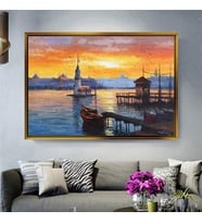 Altın Çerçeveli dekoratif tablo l91 (Gold)