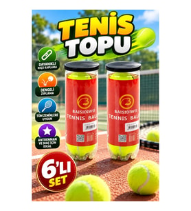 6’lı Tenis Topu Seti – Dayanıklı Keçe Kaplama ve Dengeli Zıplama