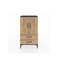 Arges Komodin 2 Raflı 2 Çekmeceli 2 Kapaklı 60x30x106 Antrasit-Çam