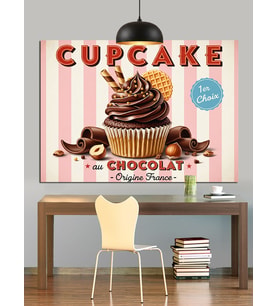 Çikolatalı Cupcake Tatlı İlan Dekoratif Kanvas - Mdf Ahşap Tablo