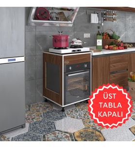 Kenzlife ankastre modülü kabini tilkowski3 cvz 85*60*56 fırın ocak dolabı ayarlı ayaklı üstü kapalı (Karışık)