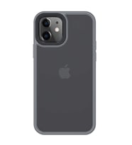 iPhone 12 Mini Kılıf Kenarları Renkli Arkası Mat Kılıf (Gri)