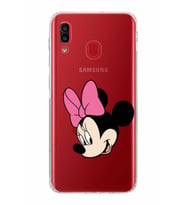 Samsung Galaxy A30  Kamera Korumalı  Kapak Minnie Mouse Tasarımlı  Şeffaf Kılıf