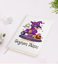 BK Gift Kişiye Özel Happy Halloween Tasarımlı Beyaz Defter-10