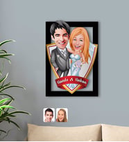 BK Gift Kişiye Özel İsimli Evleniyoruz Karikatürlü 3D Ahşap Tablo-5