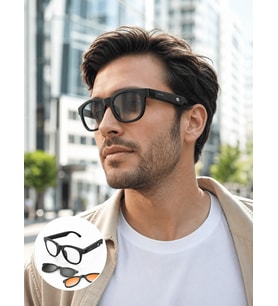 Yapay Zekâ Destekli Akıllı Gözlük Değiştirilebilir Manyetik Lens Bluetooth Bağlantı ve Dokunmatik Kontrol