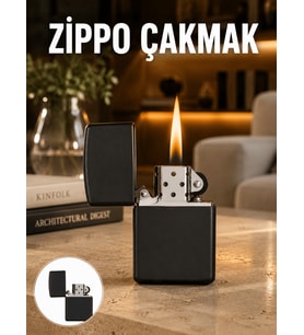 Doldurulabilir Siyah Benzinli Çakmak Metalik Yeni Nesil