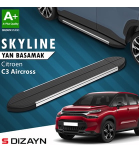 S-Dizayn Citroen C3 Aircross Skyline Krom Yan Basamak 183 Cm 2017-2024 A+ Kalite