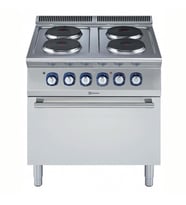 Electrolux Professional Endüstriyel 4 Yuvarlak Pleytli (her Ocak 2,6 Kw) Elektrikli Kuzine, Elektrikli Fırınlı, Derinlik 730 Mm - 800 Mm E7ECEH4RE0