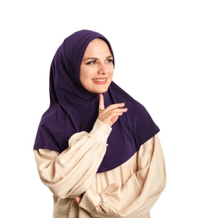 Mürdüm Pratik Hazır Geçmeli Tesettür Eşarp Sandy Kumaş Sade 1600_07