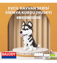 Balody Evcil Hayvan Serisi – Sibirya Kurdu (BL16042) – Mikro Blok Yapı Oyuncakları Seti (Krem)