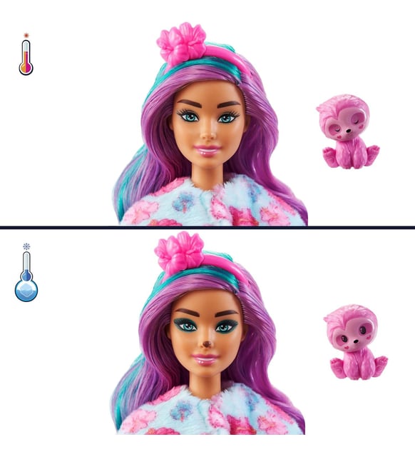 Barbie Hjl59 - Cutie Reveal Oyuncak Bebek, Tembel Hayvan Kostümü