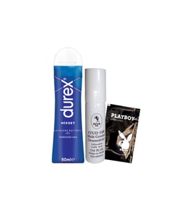 Durex Hisset Pürüzsüz Hazlar 50 ml Jel + Stud100 GeciktirmeyeSprey + Hediye
