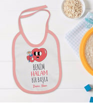 BK Kids Kişiye Özel Pembe Bebek Mama Önlüğü - Model 77