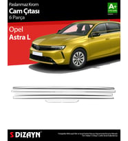S-Dizayn Opel Astra L Krom Cam Çıtası 6 Prç 2022 Üzeri