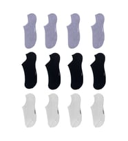 12 Çift Kadın BEYAZ-GRİ-SİYAH Bambu Görünmez (sneaker) Spor Ayakkabı Çorabı