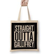Straight Outta Gallifrey Doctor Who White Bez Çanta Uzun Saplı