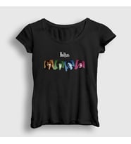 Presmono Kadın Siyah Members The Beatles T-Shirt 115003tt