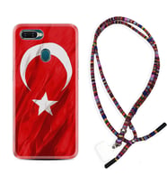Oppo A5S A15 A16 A54 A55 A73 A74 Kılıf Boyun Asklı Rasta Silikon Şanlı Türk Bayrağı 4 1401