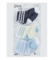 Civil Baby Erkek Bebek 3'lü Çorap Set 0-6 Ay Lacivert