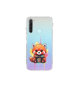 Redmi Note 8 ile Uyumlu Splash Tilki Tasarımlı Şeffaf Silikon Kılıf