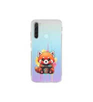 Redmi Note 8 ile Uyumlu Splash Tilki Tasarımlı Şeffaf Silikon Kılıf