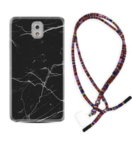 Samsung Note 3 4 5 8 9 20 Ultra 10 Lite Kılıf Boyun Asklı Rasta Silikon Siyah Mermer 1299