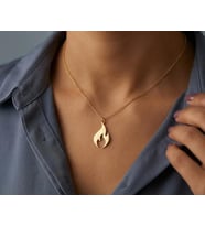 Kişiye Özel Alev Figürlü Minimal Kolye 925K Gümüş (Gold)