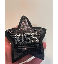 9X11 CM ÜTÜ İLE YAPIŞAN KİSS YILDIZ PUL PAYETLİ APLİK YAMA AKSESUAR
